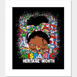 National Hispanic Heritage Month Latina melanin Messy Bun Posters and Art